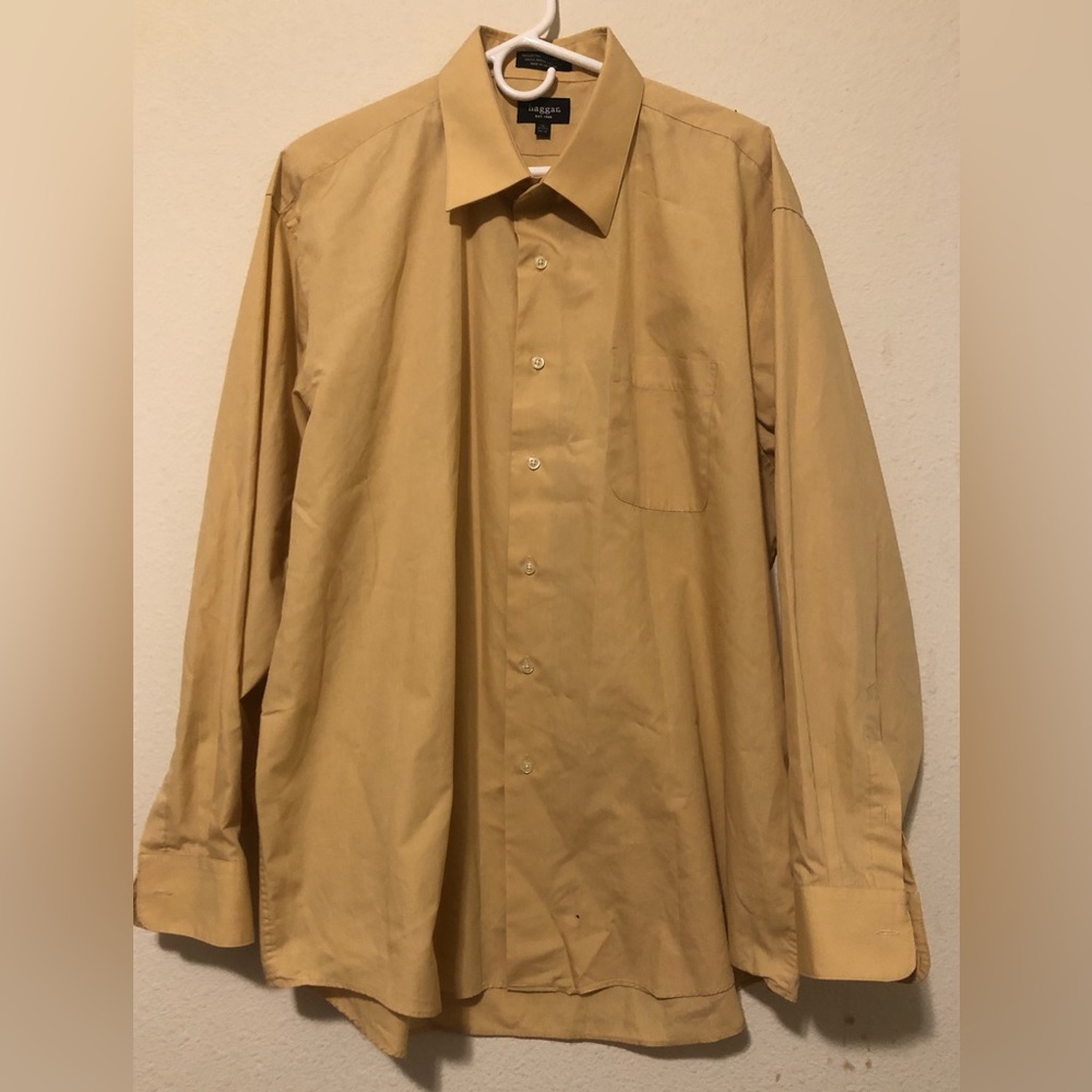 Haggar Yellow Button Down Size XL